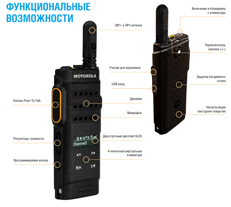 Функциональные возможности Motorola SL2600